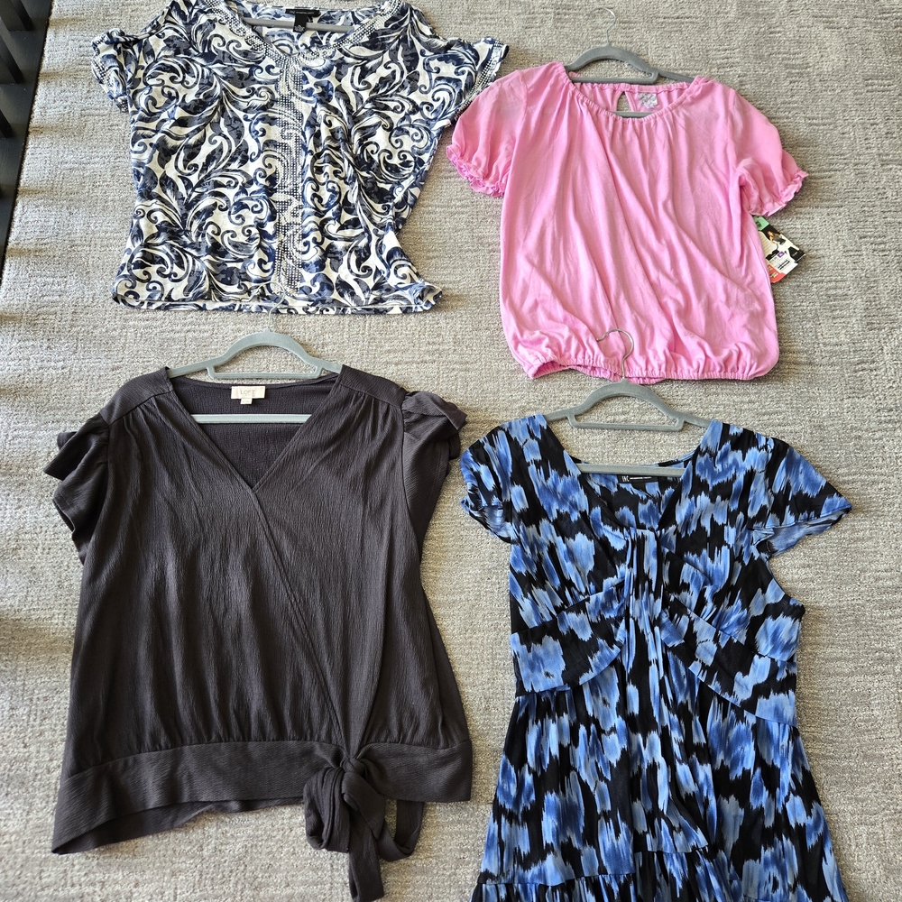 INC International Concepts Women’s Mixed Tops — Pink, Black, Gray, Blue Pattern